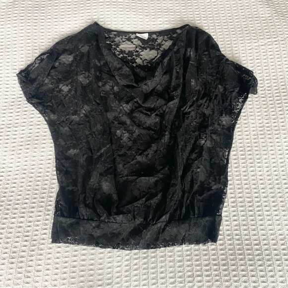 Express Tops - Express Elegant Black Floral Lace Blouse